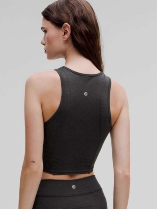lululemon athletica Tops - Lululemon Soft Sueded Crewneck Cropped Tank Top
Black / Black